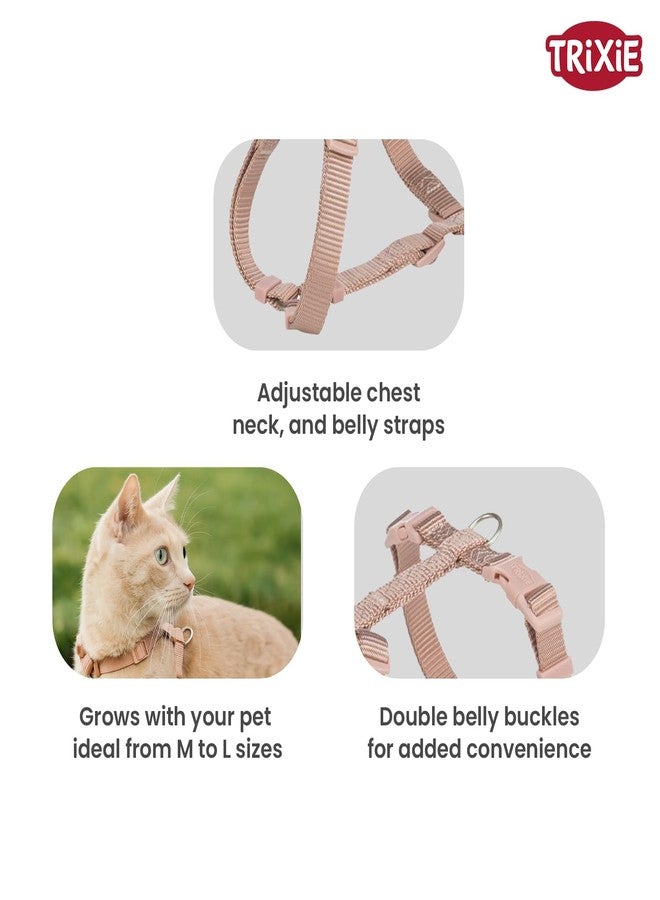 Trixie Premium H-Harness for Dogs - Adjustable M-L (52-75 cm) Size, 20 mm Width | Comfortable Dog Harness for Walking & Training - Blush Pink - Image 2